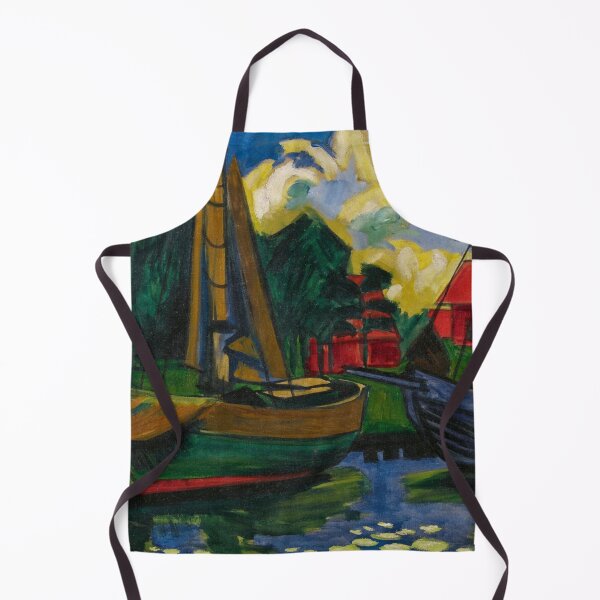 Item preview, Two sailboat cutters in the harbor nautical maritime painting print by Hermann Max Pechstein designed and sold by Jéanpaul  Ferro.