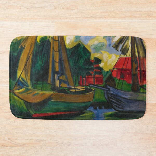 Item preview, Two sailboat cutters in the harbor nautical maritime painting print by Hermann Max Pechstein designed and sold by Jéanpaul  Ferro.