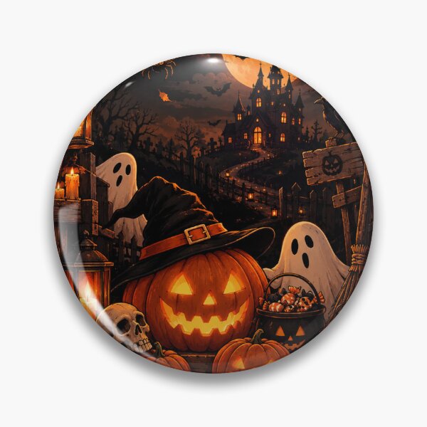Item preview, Halloween Jack O Lantern Witch Haunted House designed and sold by littlepiptales.