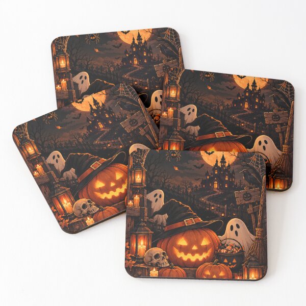 Item preview, Halloween Jack O Lantern Witch Haunted House designed and sold by littlepiptales.