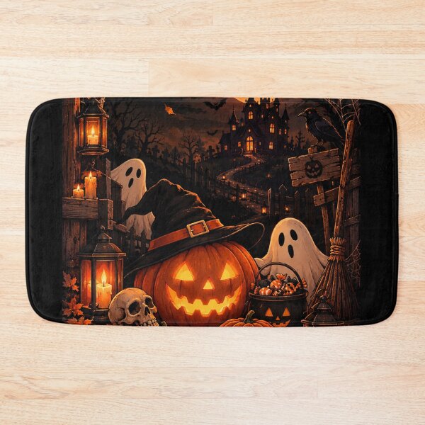 Item preview, Halloween Jack O Lantern Witch Haunted House designed and sold by littlepiptales.