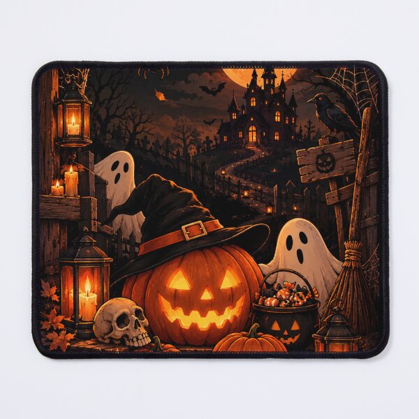 Item preview, Halloween Jack O Lantern Witch Haunted House designed and sold by littlepiptales.