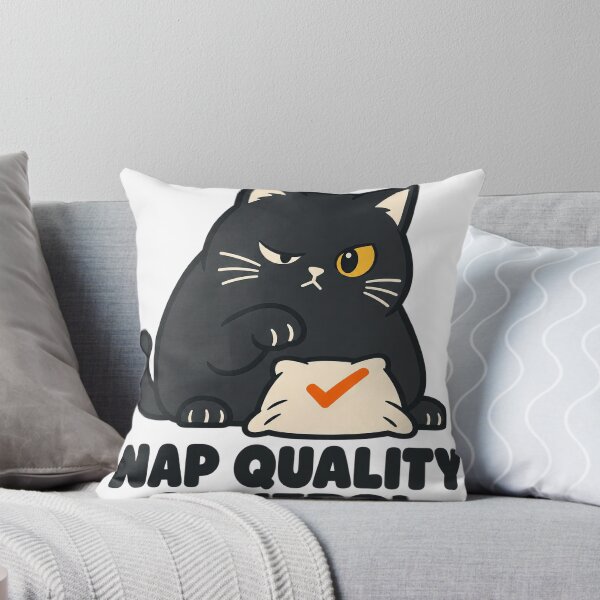 Item preview, Nap Quality Control — Funny Cat Pillow Inspector designed and sold by thefreezoneart.