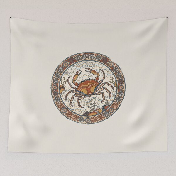 Item preview, Minoan Crab: Bronze Age Aegean Marine Fresco Ceramic Art designed and sold by FreiherrPK.
