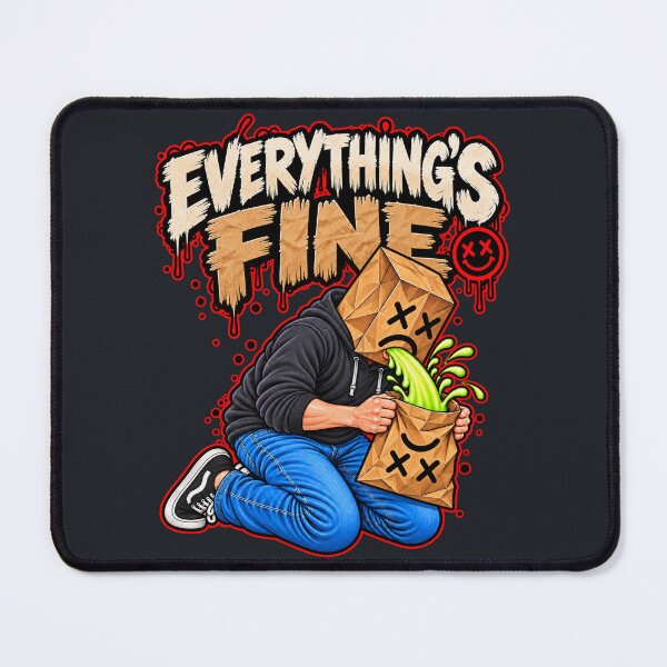 Item preview, Everything’s Fine – Paper Bag Head Cartoon designed and sold by RockyMemes.