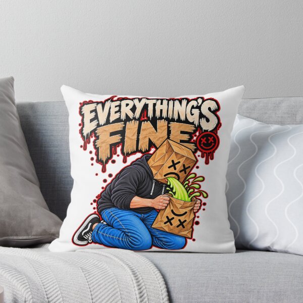 Item preview, Everything’s Fine – Paper Bag Head Cartoon designed and sold by RockyMemes.