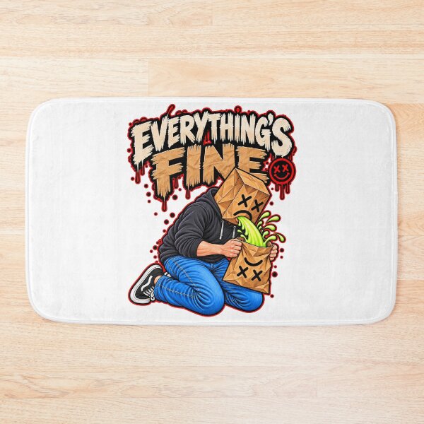 Item preview, Everything’s Fine – Paper Bag Head Cartoon designed and sold by RockyMemes.