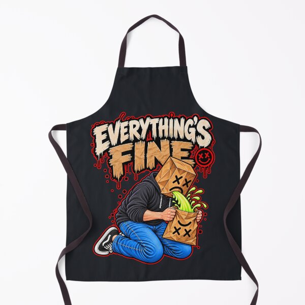Item preview, Everything’s Fine – Paper Bag Head Cartoon designed and sold by RockyMemes.
