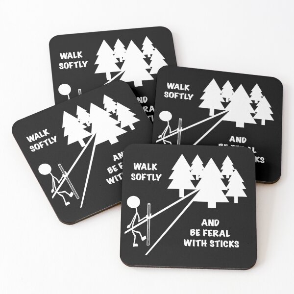 Item preview, Walk Softly and Be Feral With Sticks (Dark Tee Design) designed and sold by Feral Vibes.