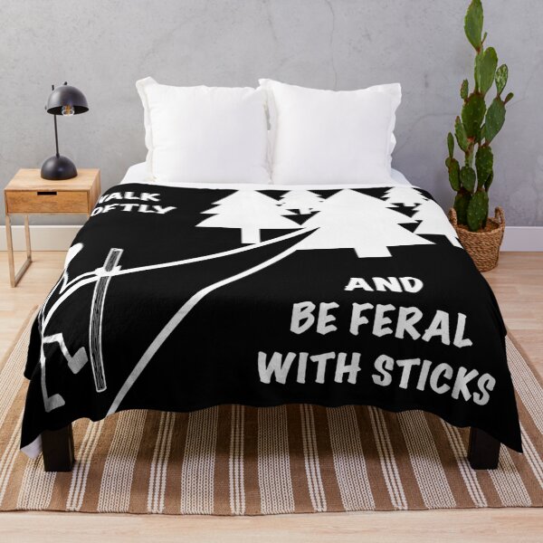 Item preview, Walk Softly and Be Feral With Sticks (Dark Tee Design) designed and sold by Feral Vibes.