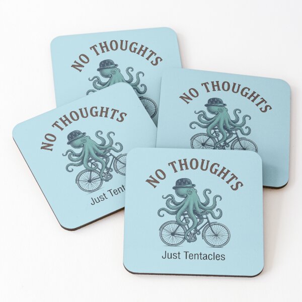 Item preview, No Thoughts Just Tentacles – Whimsical Octopus Bicycle Art designed and sold by ZyxDes.