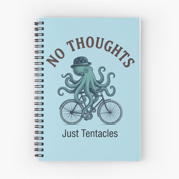 Item preview, No Thoughts Just Tentacles – Whimsical Octopus Bicycle Art designed and sold by ZyxDes.