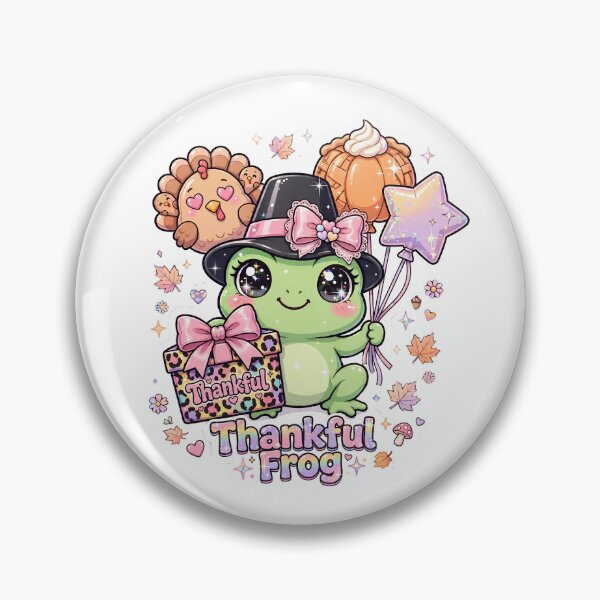 Item preview, Thankful Frog Thanksgiving Turkey Balloons Leopard Gift Kawaii designed and sold by HealingEraInk.