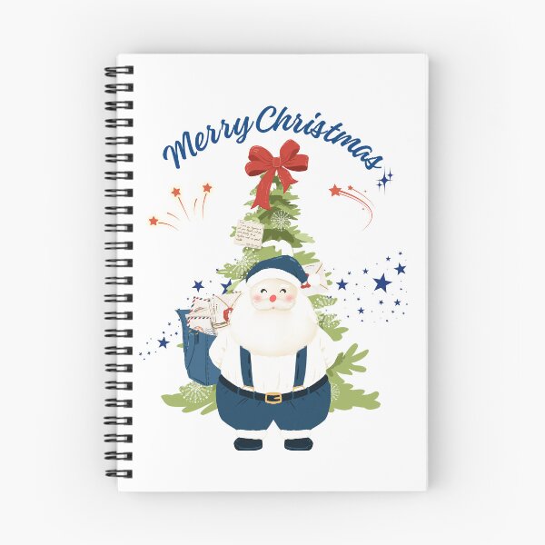 Item preview, Cute Blue Santa Claus with Christmas Tree and Letters - Merry Christmas Graphic designed and sold by poonzapoon.
