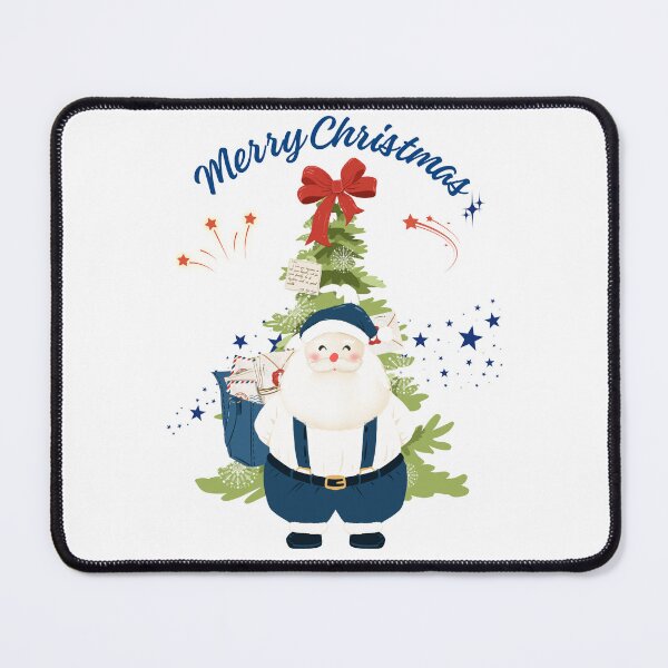 Item preview, Cute Blue Santa Claus with Christmas Tree and Letters - Merry Christmas Graphic designed and sold by poonzapoon.