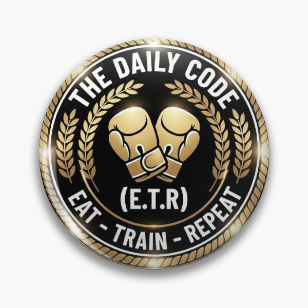 Item preview, Eat Train Repeat Boxing Badge designed and sold by anidiots-studio.