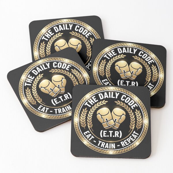 Item preview, Eat Train Repeat Boxing Badge designed and sold by anidiots-studio.