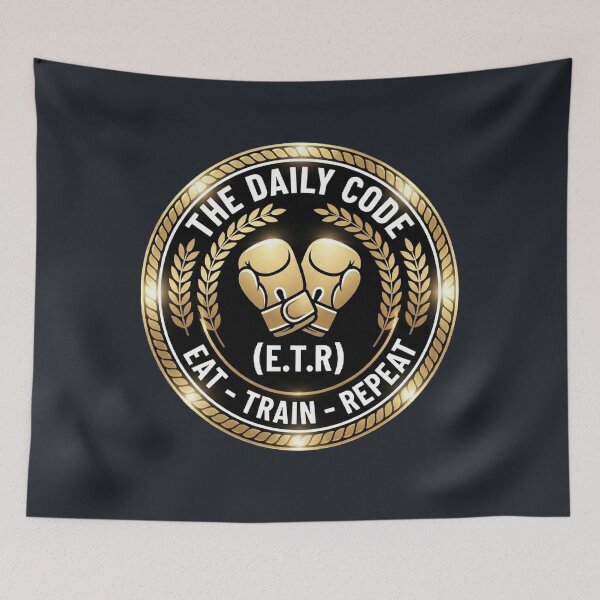 Item preview, Eat Train Repeat Boxing Badge designed and sold by anidiots-studio.