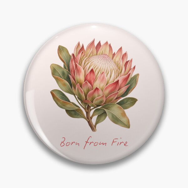 Item preview, Nacido de la acuarela del Rey del Fuego Protea designed and sold by mycute-stickers.