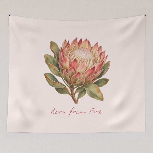Item preview, Born from Fire King Protea Watercolor designed and sold by mycute-stickers.