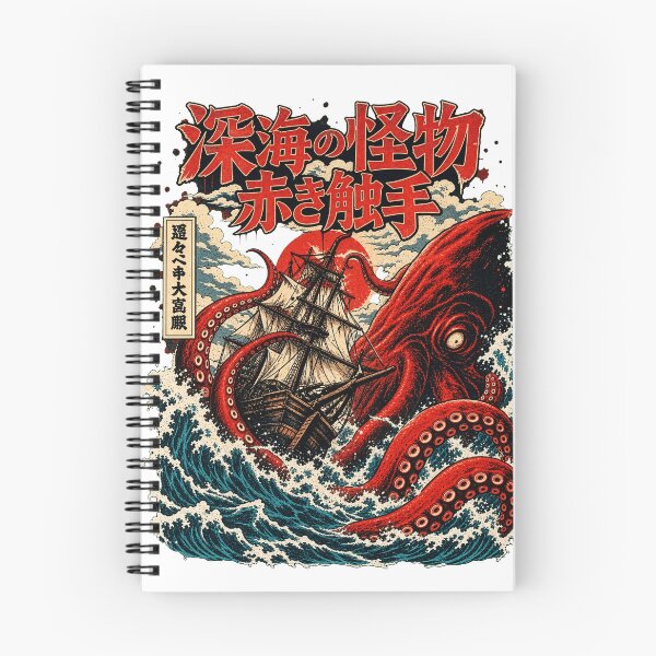 Item preview, Vintage Japanese Kraken Giant Octopus Attacking Ship Ukiyo-e Art designed and sold by Vermanartist.