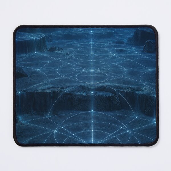 Item preview, Glowing Blue Ocean Floor Sacred Geometry Lattice Grid designed and sold by monkeybusiness.pt.