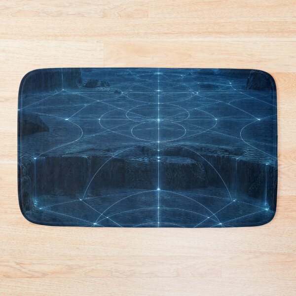 Item preview, Glowing Blue Ocean Floor Sacred Geometry Lattice Grid designed and sold by monkeybusiness.pt.