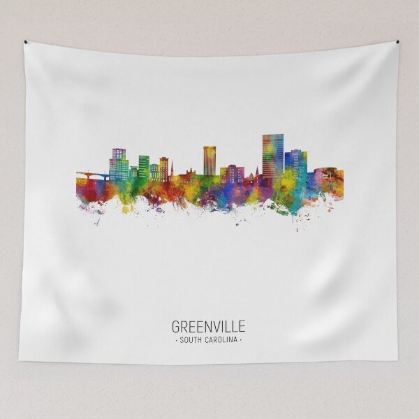 Item preview, Greenville South Carolina Skyline designed and sold by ArtPrints.