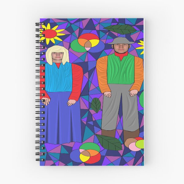 Item preview, The Gardener and His Wife Digital Stained Glass Art designed and sold by Artanier.