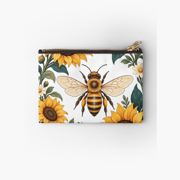 Item preview, Honeybee with Sunflowers and Daisies – Botanical Garden Art designed and sold by Pixel & Ponder.