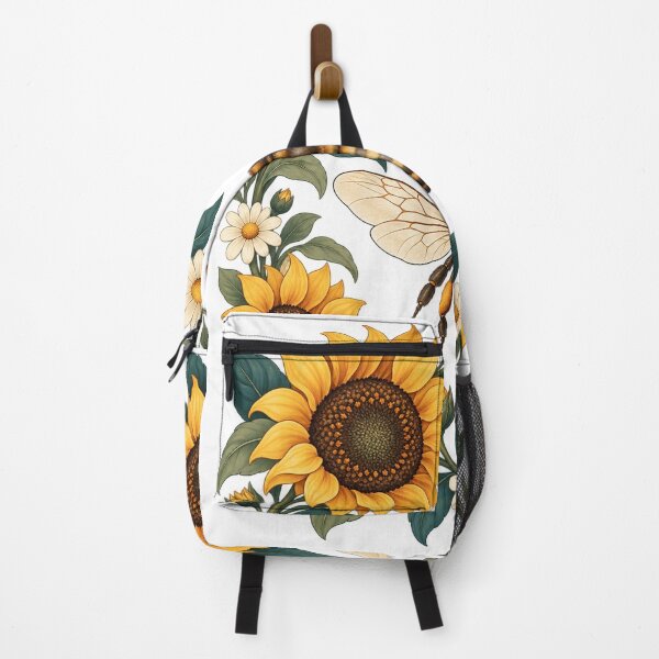 Item preview, Honeybee with Sunflowers and Daisies – Botanical Garden Art designed and sold by Pixel & Ponder.