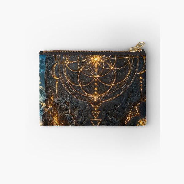 Item preview, Glowing Gold Sacred Geometry Coral Reef Stone Monolith designed and sold by monkeybusiness.pt.