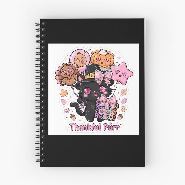 Item preview, Thankful Purr Black Cat Thanksgiving Turkey Balloons Leopard Gift Kawaii designed and sold by HealingEraInk.
