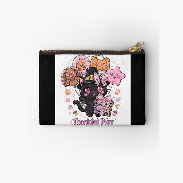 Item preview, Thankful Purr Black Cat Thanksgiving Turkey Balloons Leopard Gift Kawaii designed and sold by HealingEraInk.