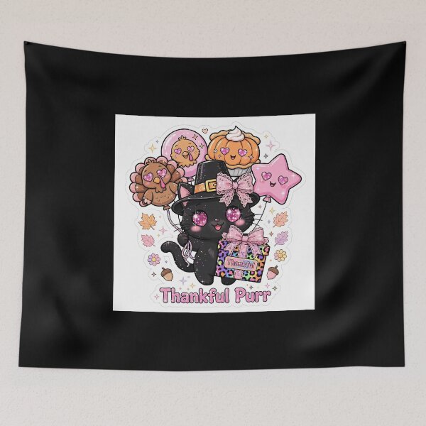 Item preview, Thankful Purr Black Cat Thanksgiving Turkey Balloons Leopard Gift Kawaii designed and sold by HealingEraInk.