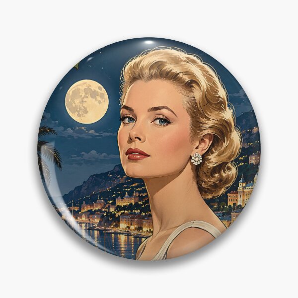 Item preview, Grace Kelly Monaco Art Nouveau Moonlight Floral Portrait designed and sold by BorgSpareParts.