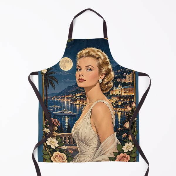 Item preview, Grace Kelly Monaco Art Nouveau Moonlight Floral Portrait designed and sold by BorgSpareParts.