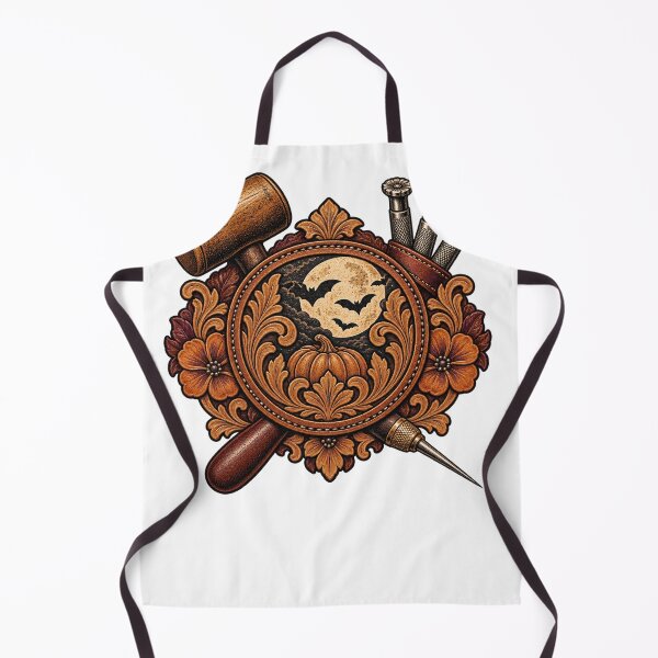 Item preview, Ornate Moonlit Tooled Leather Emblem designed and sold by UrbanCanvvas.