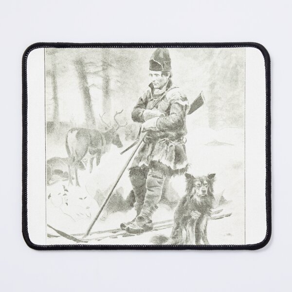 Item preview, Vintage Lapp Hunter with Reindeer and Dog Sketch designed and sold by Antique Science Press.