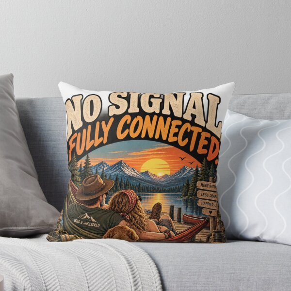 Item preview, No Signal Fully Connected – Retro Outdoor Camping Adventure designed and sold by JanRizz.