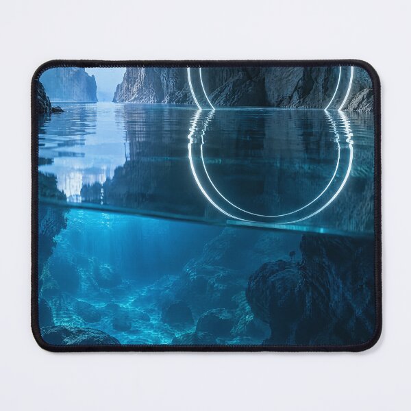Item preview, Glowing Neon Circle Portal Sea Cave Water Reflection designed and sold by monkeybusiness.pt.