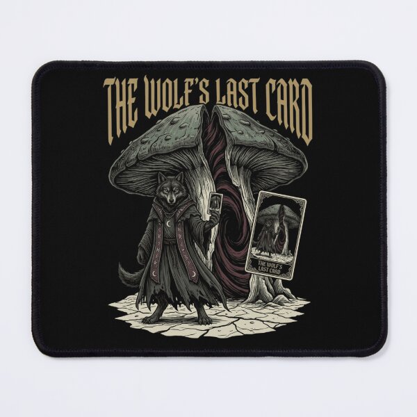 Item preview, The Wolf's Last Card – Gothic Wolf Tarot Mushroom Dark Fantasy designed and sold by printedartgoods.