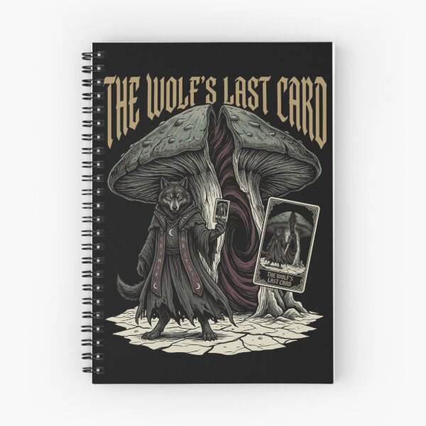 Item preview, The Wolf's Last Card – Gothic Wolf Tarot Mushroom Dark Fantasy designed and sold by printedartgoods.