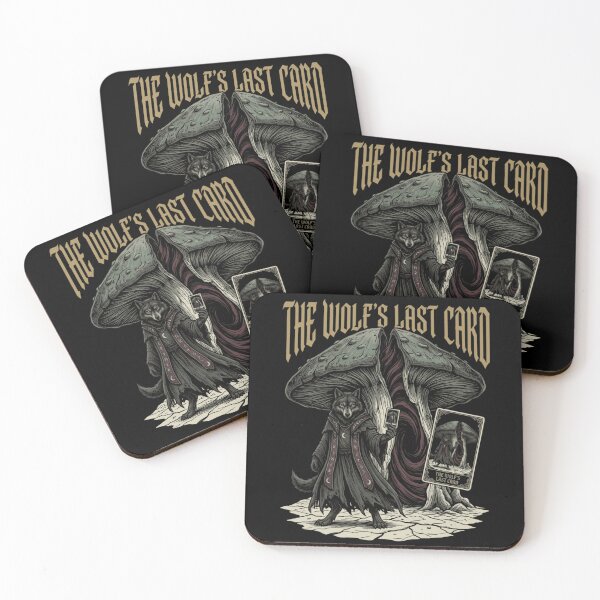 Item preview, The Wolf's Last Card – Gothic Wolf Tarot Mushroom Dark Fantasy designed and sold by printedartgoods.