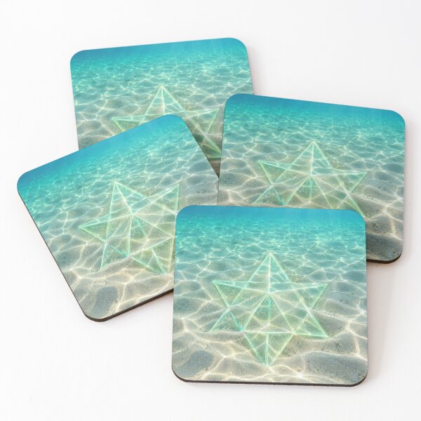 Item preview, Glass Merkaba Star Sacred Geometry Shallow Tropical Lagoon designed and sold by monkeybusiness.pt.