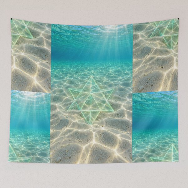 Item preview, Glass Merkaba Star Sacred Geometry Shallow Tropical Lagoon designed and sold by monkeybusiness.pt.