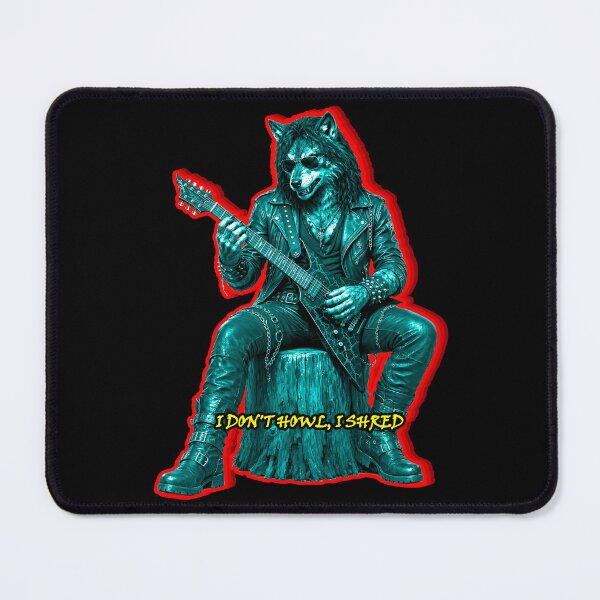Item preview, I Dont Howl I Shred Funny Rockstar Wolf Guitar designed and sold by Edwere.
