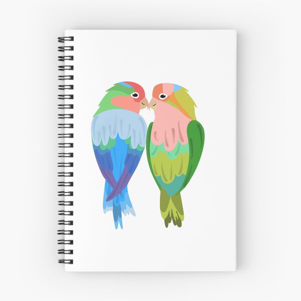 Item preview, Cute Lovebirds Couple Parrot Kissing designed and sold by Random Ink Society.