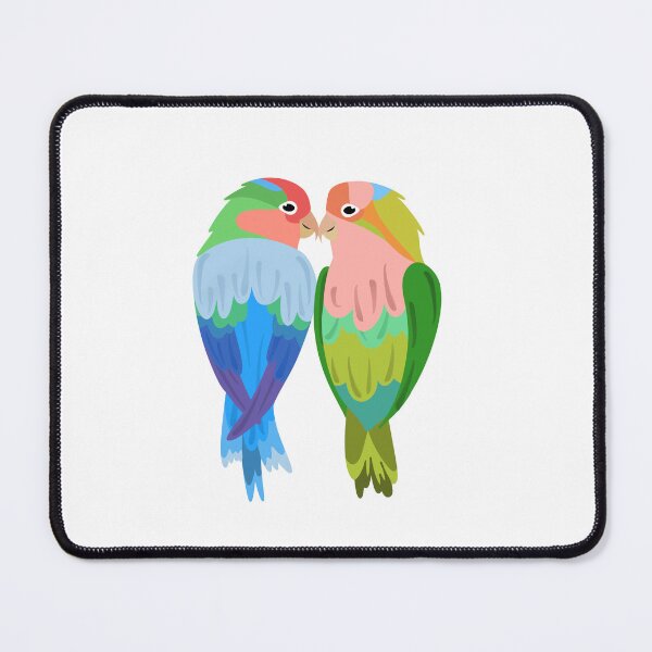 Item preview, Cute Lovebirds Couple Parrot Kissing designed and sold by Random Ink Society.
