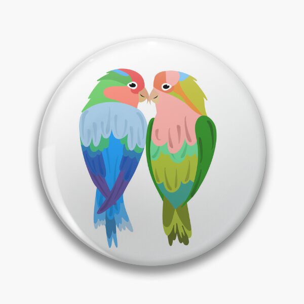 Item preview, Cute Lovebirds Couple Parrot Kissing designed and sold by Random Ink Society.